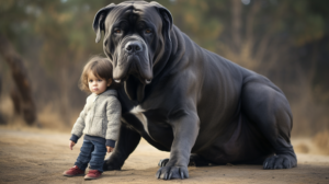 cane corso with kids